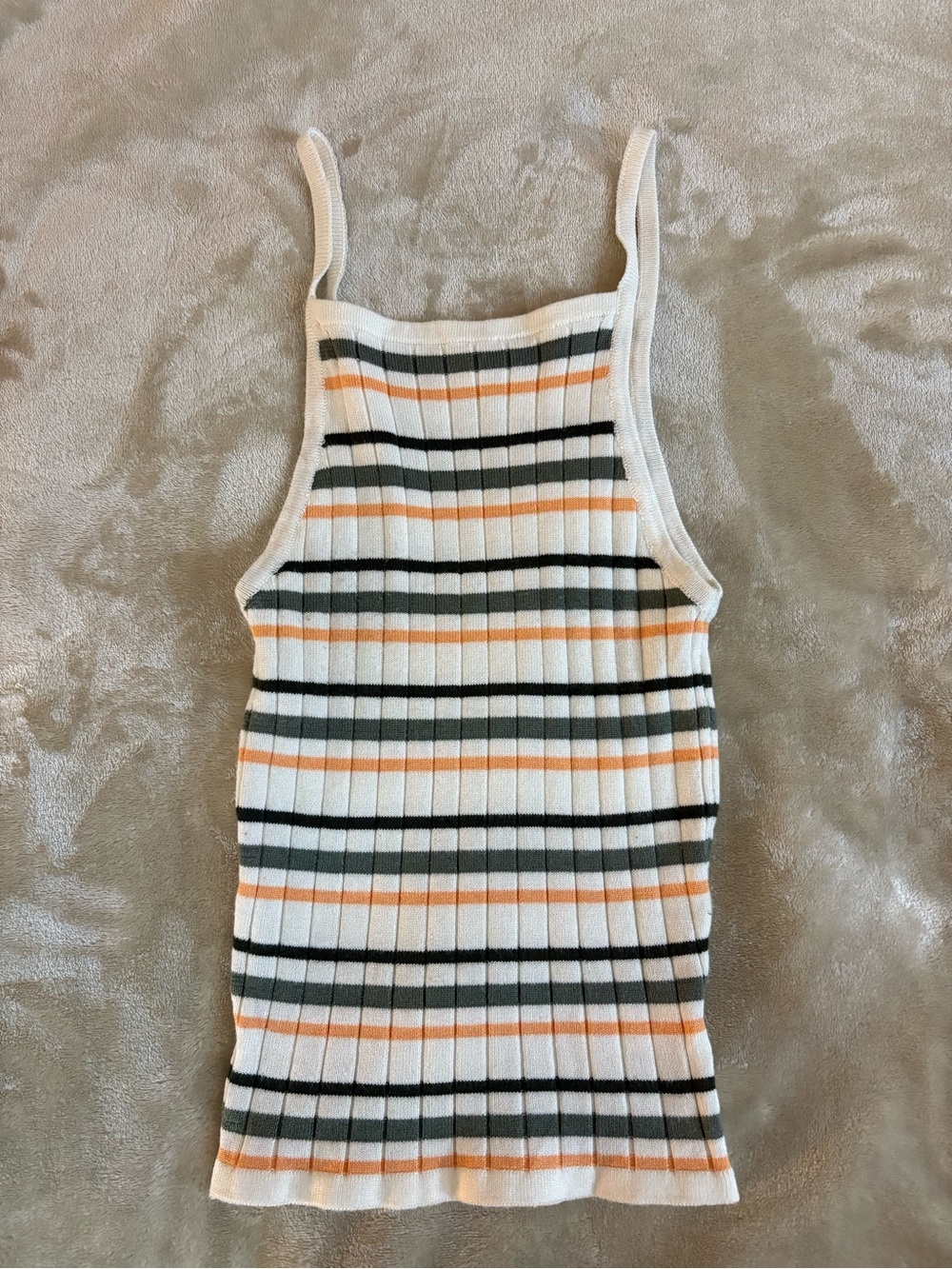 Fitz + Eddi Stripe Ribbed Stretch Cami Tank Top Size Small